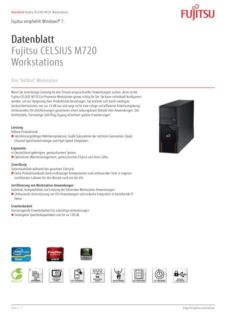 Datenblatt Fujitsu CELSIUS M720 Workstations - Westcam