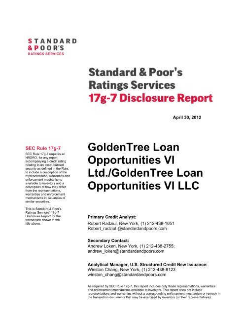 GoldenTree Loan Opportunities VI Ltd./GoldenTree Loan ...