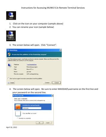 MUNIS 9.3v Remote Access Instructions