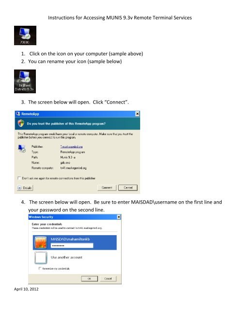 MUNIS 9 3v Remote Access Instructions