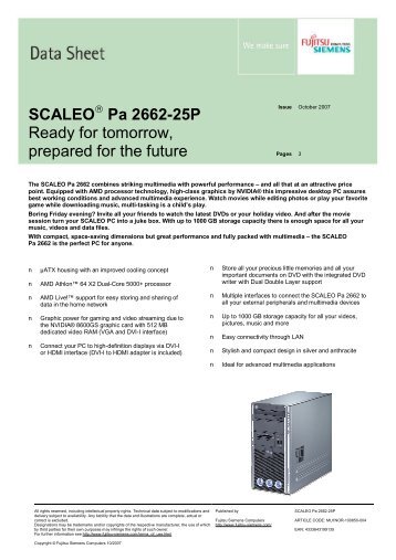 SCALEO Pa 2662-25P Ready for tomorrow, prepared for the future