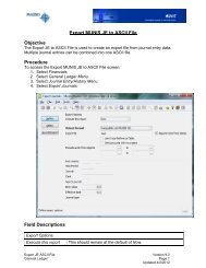 Export MUNIS JE to ASCII File Objective Procedure Field Descriptions