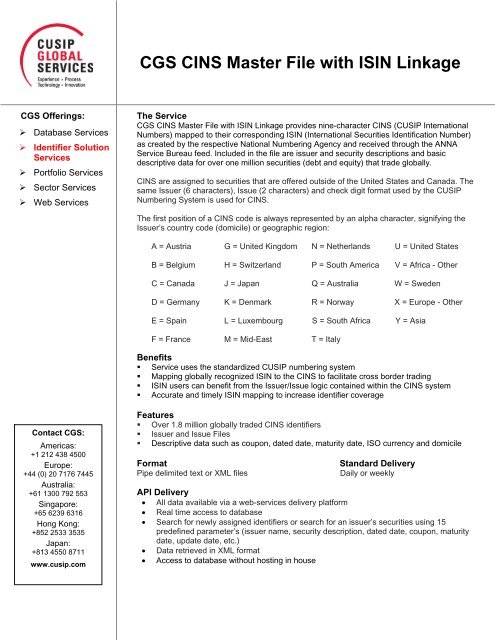 Cusip Global Services Cgs | CGS History – LVKS