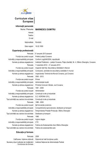 CV Dumitru MARINESCU.pdf - Prefectura JudeÅ£ului Covasna