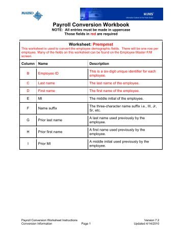 Payroll Conversion Worksheet Instructions - Muskegon Area ...