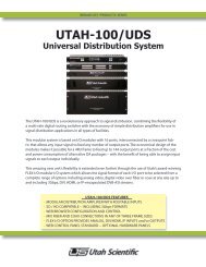 UTAH-100/UDS Universal Distribution System - Utah Scientific