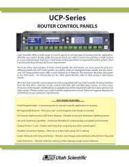 UCP Series Router Control Panels - Utah Scientific
