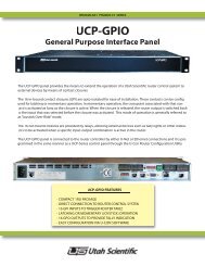 UCP-GPIO Brochure.indd - Utah Scientific