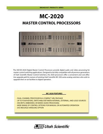MC-2020 Brochure.indd - Utah Scientific