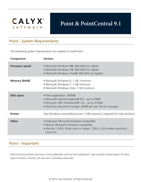 calyx point 10.2 calyx point 10.2