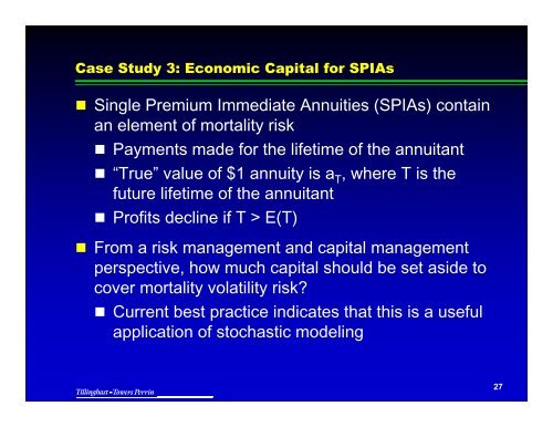 Presentation by Noel Harewood - Actuary.com