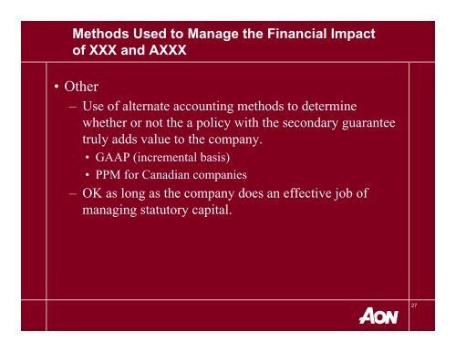 Secondary Guarantees â UL & VUL Products - Actuary.com