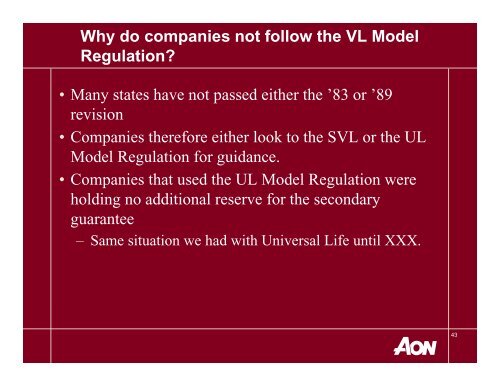 Secondary Guarantees â UL & VUL Products - Actuary.com