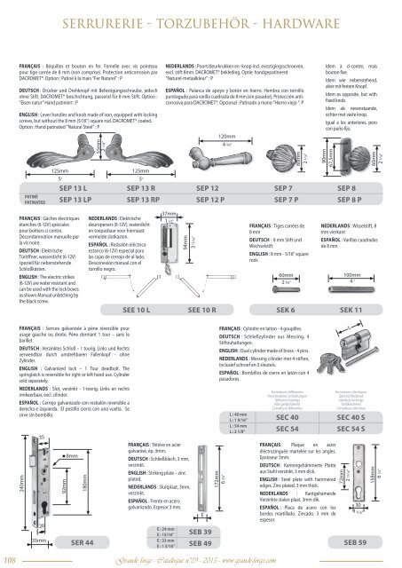 GRANDE FORGE - CATALOGUE N°39