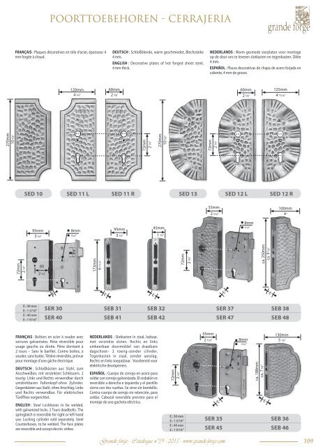 GRANDE FORGE - CATALOGUE N°39