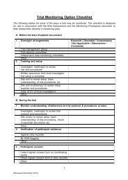 Trial Monitoring Option Checklist - Clinical Trials Toolkit
