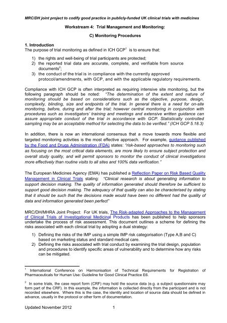 Monitoring Procedures Workstream Document (PDF, 379.02 KB)