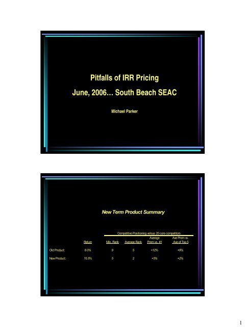 Pitfalls of IRR Pricing - Actuary.com