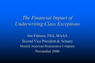 The Financial Impact of Underwriting Class Exceptions