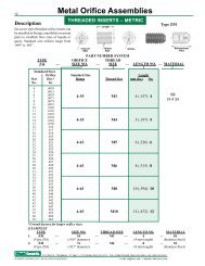 Metal Orifice Assemblies - O'Keefe Controls Inc