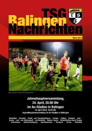 TSG Balingen Nachrichten 2015