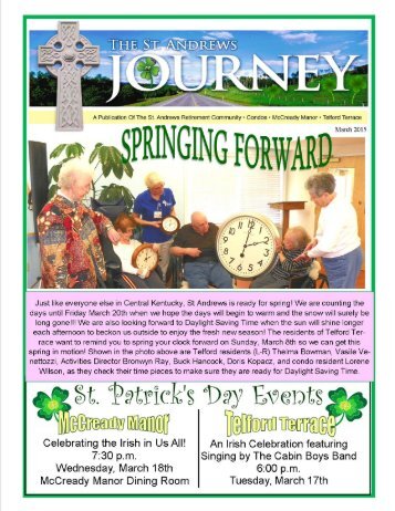 St. Andrews Retirement Community March Newsletter