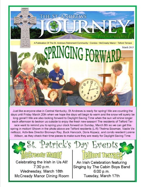 St. Andrews Retirement Community March Newsletter