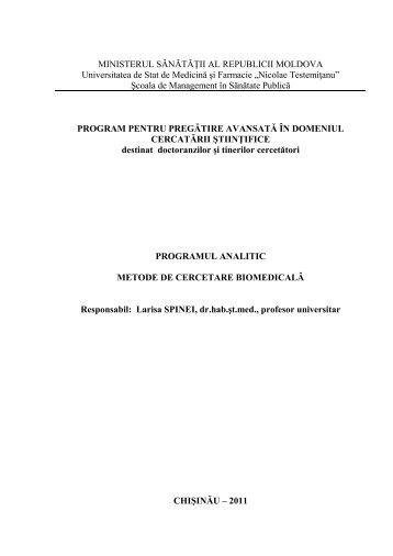 Metode de cercetare biomedicalÄ - Åcoala de Management Ã®n ...