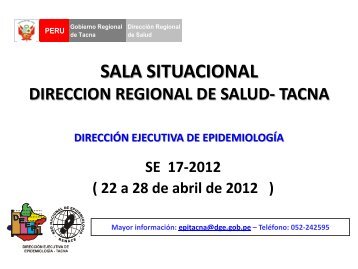 SALA SITUACIONAL DIRESA TACNA - Direccion Regional de ...