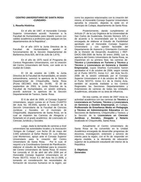 Centro Universitario De Santa Rosa Cunsaro 1 Usac