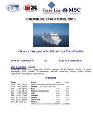 Programme croisiÃ¨re d'automne - Tribune de GenÃ¨ve