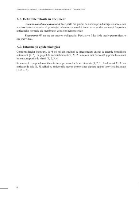 ANEMIA HEMOLITICÄ AUTOIMUNÄ LA ADULT - Ministerul SÄnÄtÄÅ£ii