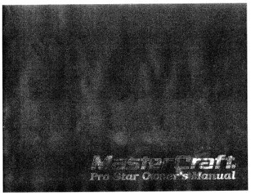 1988 MasterCraft Owner's Manual ProStar