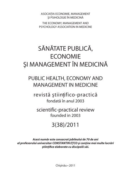 3(38)/2011 - Åcoala de Management Ã®n SÄnÄtate PublicÄ