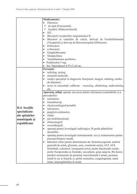 SINDROMUL NEFROTIC LA ADULT - Ministerul SÄnÄtÄÅ£ii