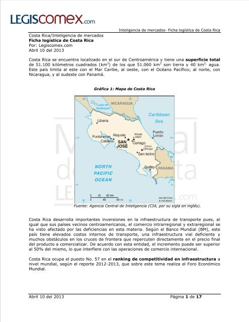 Ficha logÃ­stica de Costa Rica completa - Legis Comex