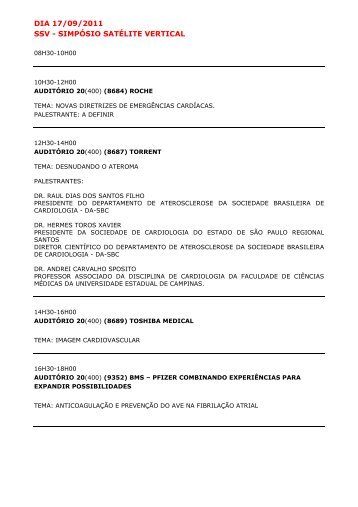 PROGRAMAS SS - 170911 - 66 Congresso Brasileiro de Cardiologia