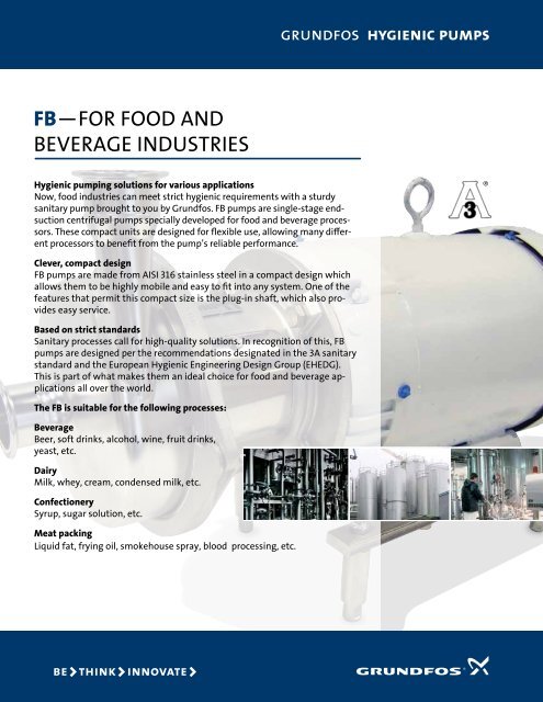 FBâFOR FOOD AND BEVERAGE INDUSTRIES - RF MacDonald Co.