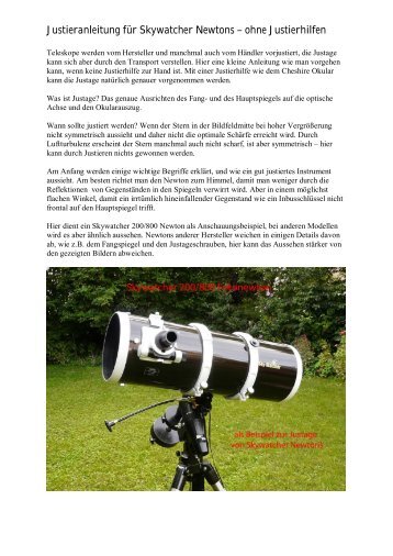 Justieranleitung für Skywatcher Newtons – ohne ... - Teleskop