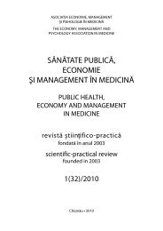 sÄnÄtate publicÄ, economie Åi management Ã®n medicinÄ - Åcoala de ...