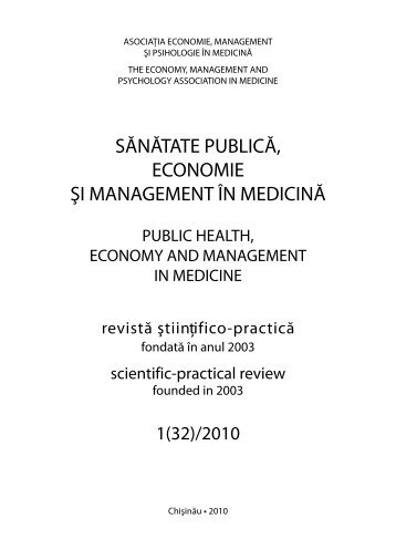 sÄnÄtate publicÄ, economie Åi management Ã®n medicinÄ - Åcoala de ...