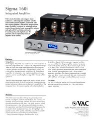 Sigma 160i Integrated Amplifier - VAC