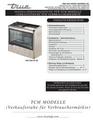 TCM MODELLE (Verkaufstruhe für ... - True Manufacturing