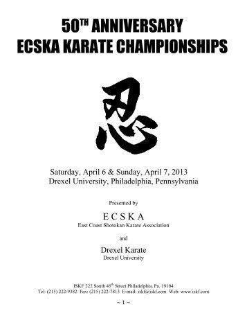 50TH ANNIVERSARY ECSKA KARATE CHAMPIONSHIPS - ISKF.com