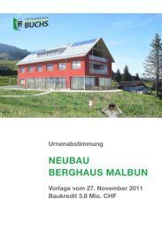 NEUBAU BERGHAUS MALBUN - Ortsgemeinde Buchs