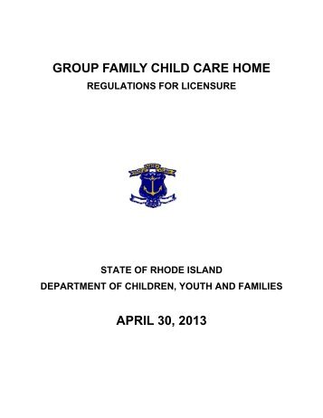 Group Family Child Care Home - RI Department of Children, Youth ...