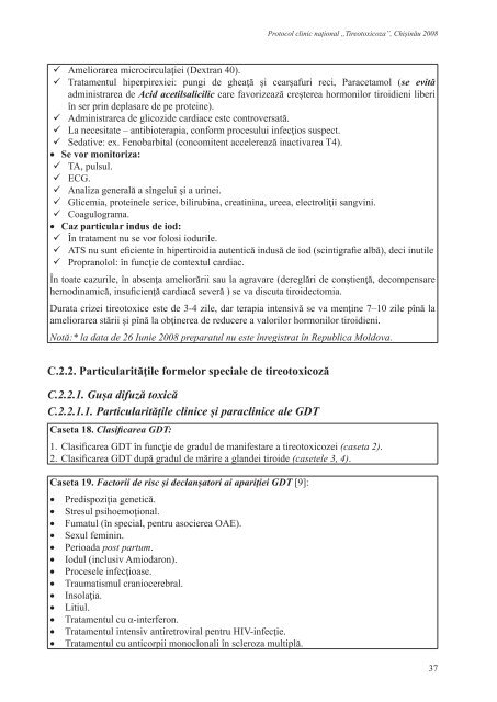 Protocol clinic naÅ£ional: âTireotoxicozaâ - AcasÄ - Ministerul SÄnÄtÄÅ£ii