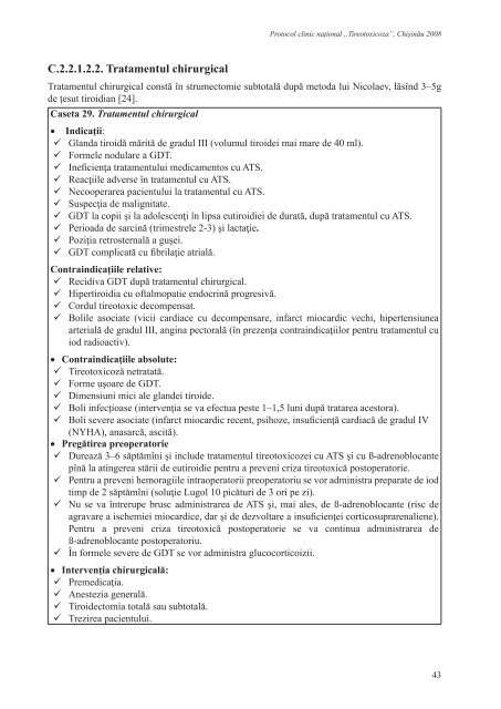 Protocol clinic naÅ£ional: âTireotoxicozaâ - AcasÄ - Ministerul SÄnÄtÄÅ£ii