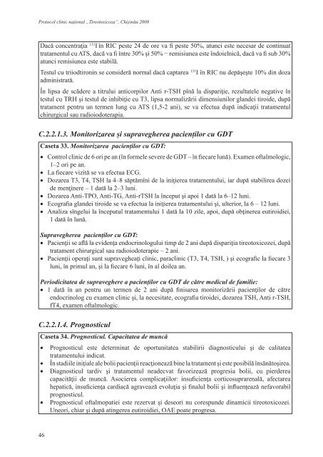 Protocol clinic naÅ£ional: âTireotoxicozaâ - AcasÄ - Ministerul SÄnÄtÄÅ£ii