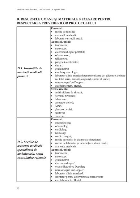 Protocol clinic naÅ£ional: âTireotoxicozaâ - AcasÄ - Ministerul SÄnÄtÄÅ£ii